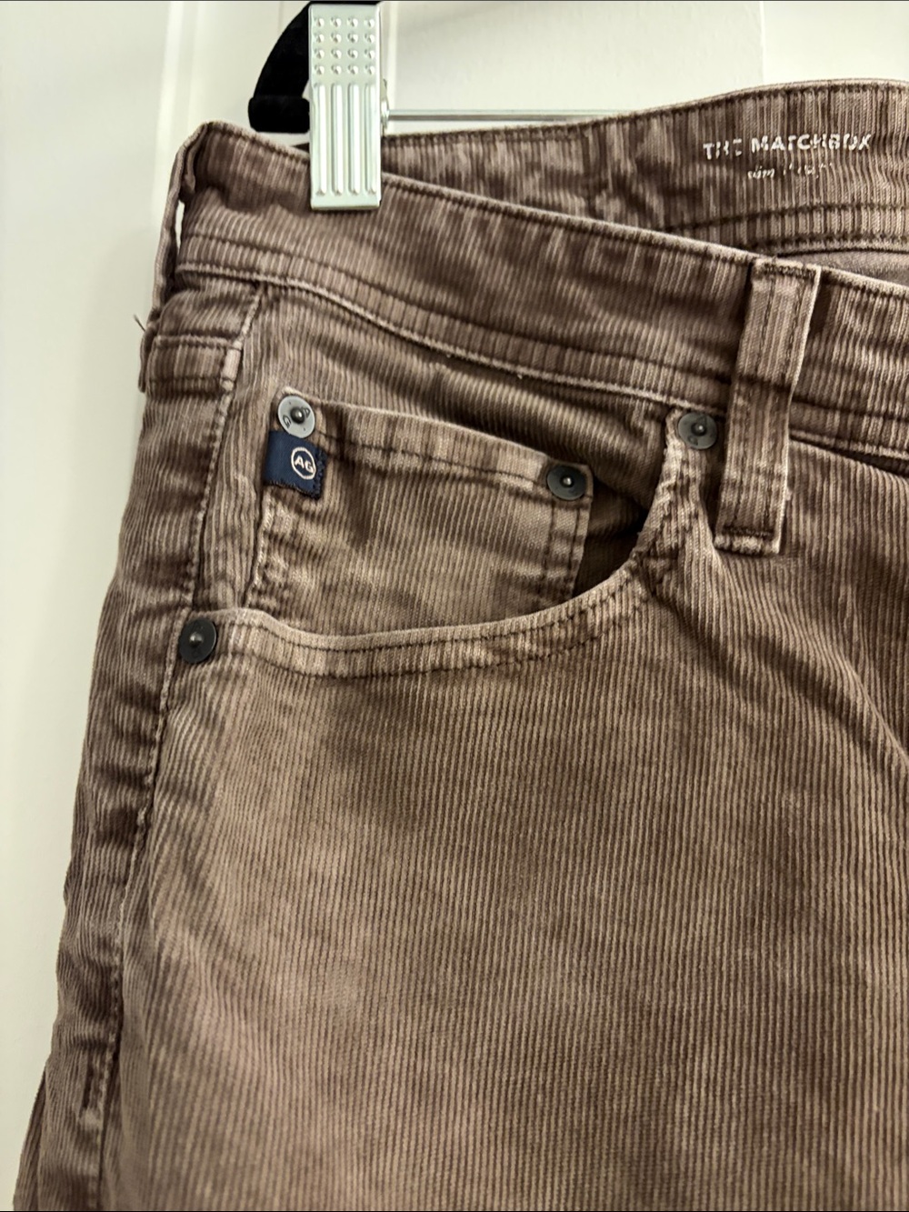 AG Adriano Goldschmied The Matchbox Slim Straight Corduroy Pants Size 33 - Picture 4 of 8